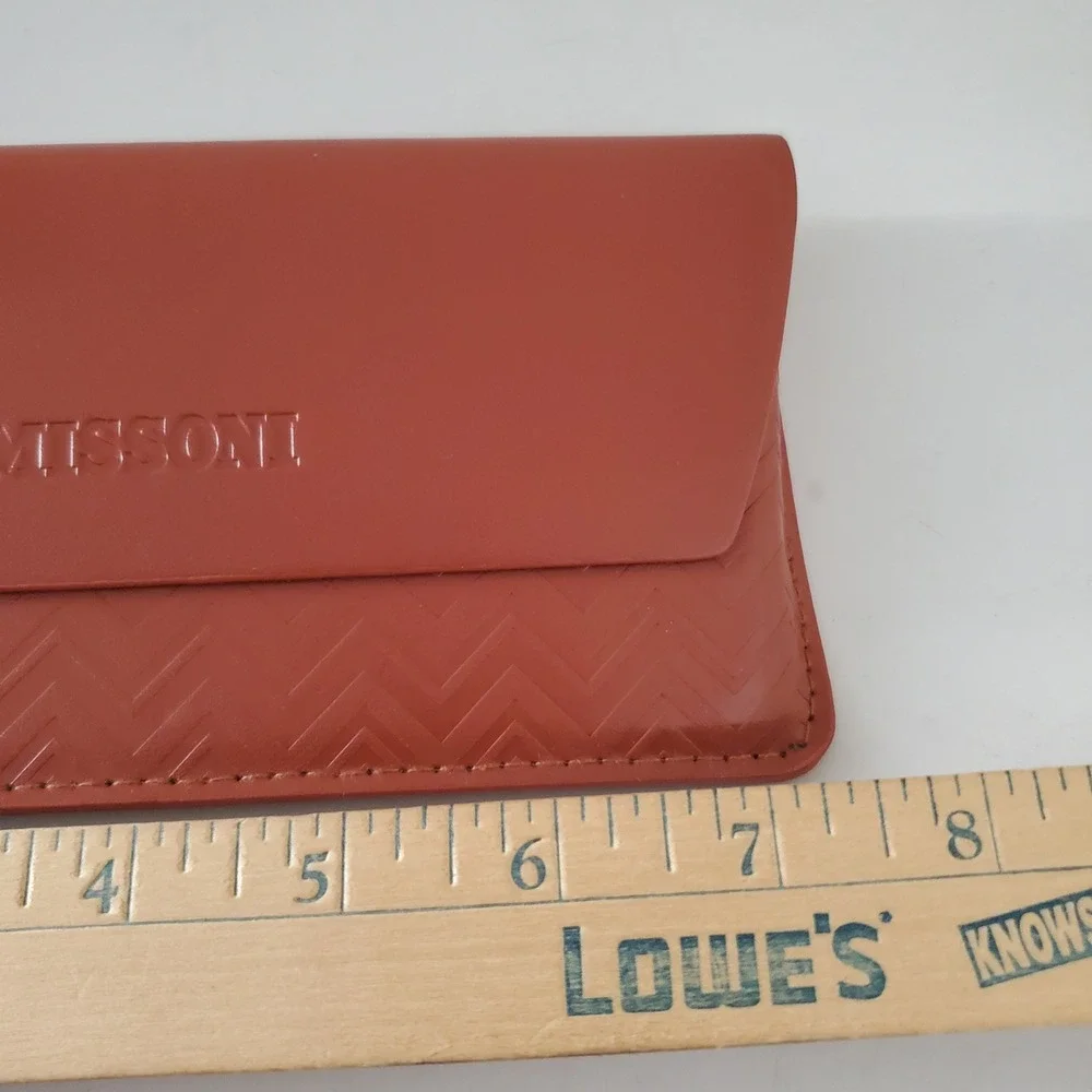 Missoni Terracotta Orange Chevron Embossed Eyewear Glasses Case Magnetic Closure